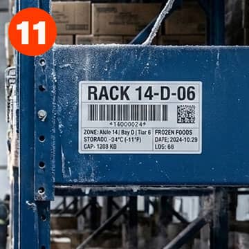 Rack label holding in a cold storage freezer
