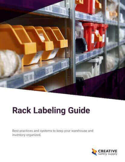 What are the differences between rack labels, bin labels, and shelf labels?