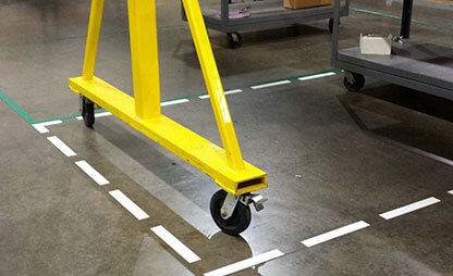 Organized workspace using marked floors