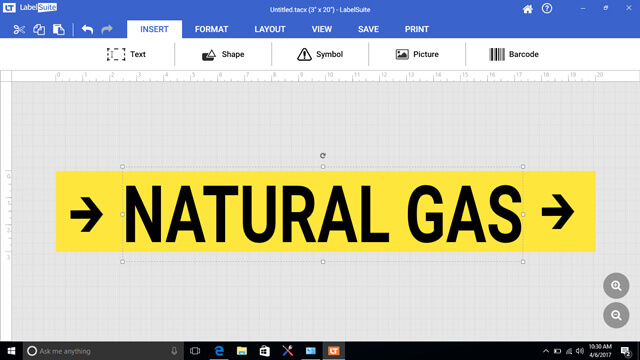 LabelSuite Natural Gas Label Design